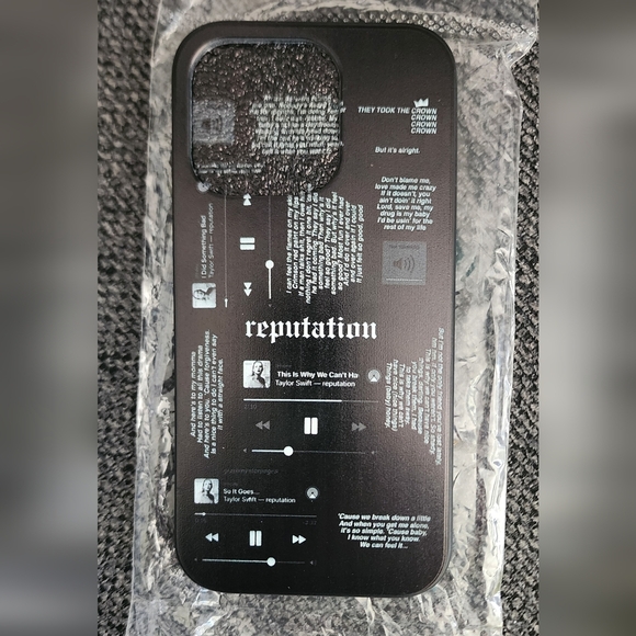 TAYLOR SWIFTS Reputation Themed Black Phone Case For IPHONE 14PRO - Picture 1 of 3